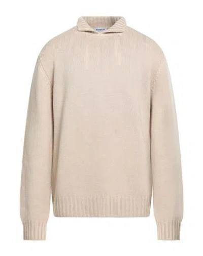 Dondup Man Turtleneck Beige Size 42 Wool In Neutral
