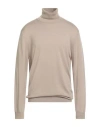 Dondup Man Turtleneck Beige Size 44 Wool