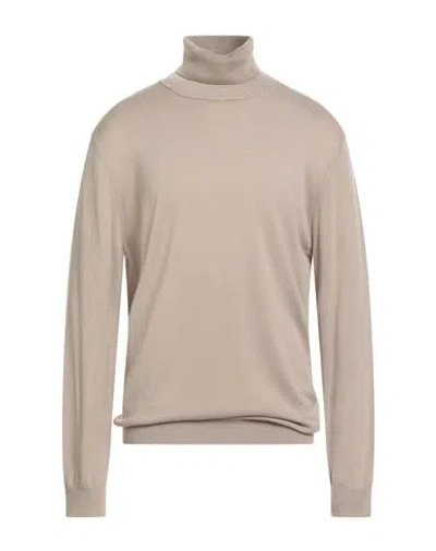 Dondup Man Turtleneck Beige Size 44 Wool In Sand