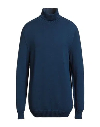 Dondup Man Turtleneck Blue Size 46 Wool In Blue