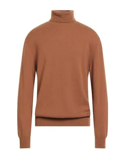 Dondup Man Turtleneck Camel Size 44 Merino Wool, Cashmere In Sand