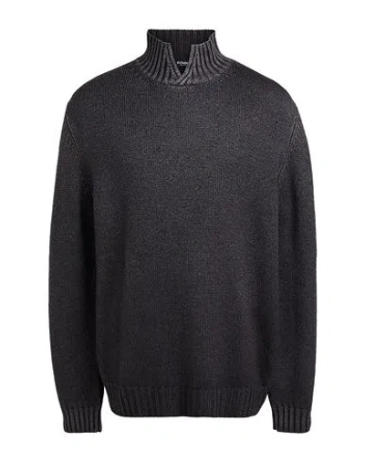 Dondup Man Turtleneck Charcoal Size 46 Wool In Grey