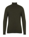 Dondup Man Turtleneck Military Green Size 44 Wool