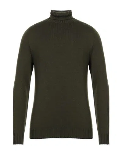 Dondup Man Turtleneck Military Green Size 44 Wool