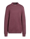 Dondup Man Turtleneck Purple Size 40 Wool