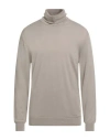 Dondup Man Turtleneck Taupe Size 42 Merino Wool In Gray