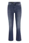 Dondup Mandy High-waisted Flared Jeans With Ankle Length In Denim Blue