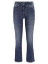 Dondup Mandy High-waisted Flared Jeans With Ankle Length In Blue