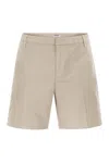 Dondup Manheim Cotton Gabardine Bermuda Shorts In Brown