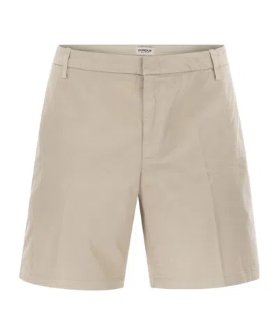 DONDUP MANHEIM - COTTON GABARDINE BERMUDA SHORTS