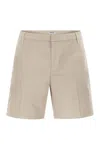 Dondup Manheim Cotton Gabardine Bermuda Shorts In Neutral