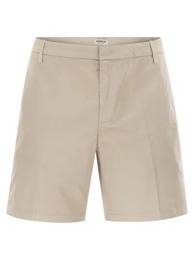 DONDUP MANHEIM - COTTON GABARDINE BERMUDA SHORTS