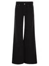Dondup Wide-leg Jeans With Classic Five-pocket Design And Hidden Zip Closure In Black