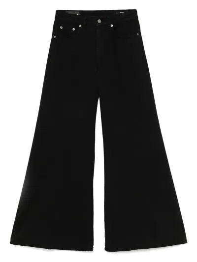 Dondup Marlen Wide Leg Denim Pants In Black