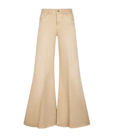 Dondup Marlen Palazzo Faded Pants In Green