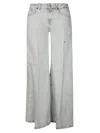 Dondup Marlen Wide-leg Trousers Distressed In Gray