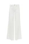 Dondup Marlen Wide Leg Jeans In Bull Cotton And Lyocell In White