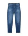 Dondup Medium Blue Straight-leg Jeans With Classic Five-pocket Design In Blue