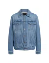 Dondup Medium Blue Wash Denim Jacket With Button-up Front In Blue