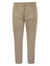 Dondup Pleated-pocket Trousers In Sand