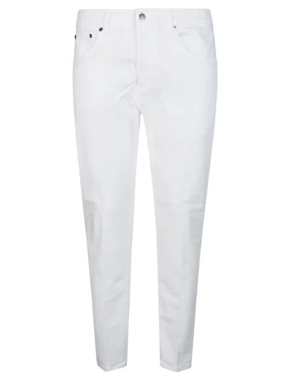 Dondup Man Jeans White Size 32 Cotton, Elastane