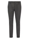 Dondup Cuffed Hem Stretch Cotton Trousers In Grey