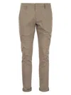 Dondup Mid-rise Straight Leg Trousers In Hazelnut