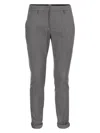 Dondup Mid-rise Slim-fit Tailored Trousers In Grey