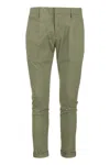 Dondup Rolled Cuffs Trousers Pockets In Military Green