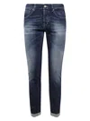 Dondup Dian Belt Loop Contrast Stitching Trousers In Blue