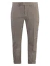 Dondup Cotton Trousers With Belt Loops And Cuffed Hem In Multicolor