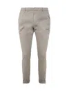 Dondup Trousers With Belt Loops And Pockets In Silver
