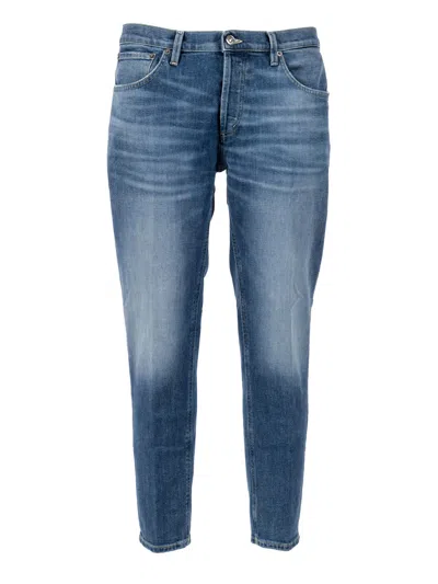 Dondup Mid Rise Brighton Tapered Jeans In Blue
