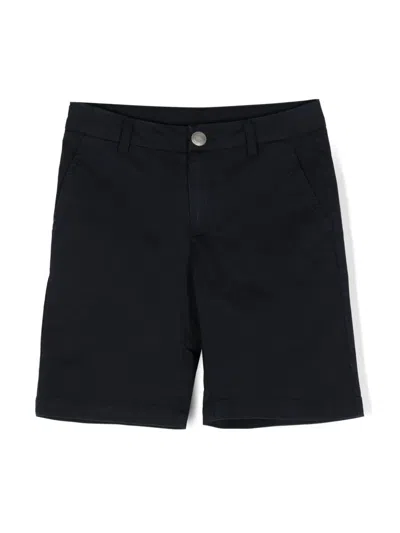 Dondup Kids' Mid-rise Cotton Chino Shorts In Blue