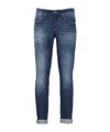 Dondup Denim Trousers With Belt Loops And Contrast Stitching In Blue
