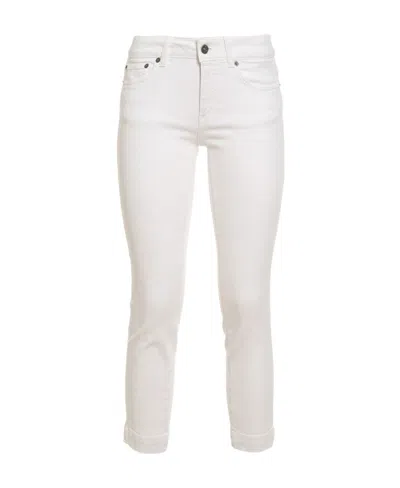 Dondup Mid-rise Slim-fit Cropped Jeans In White
