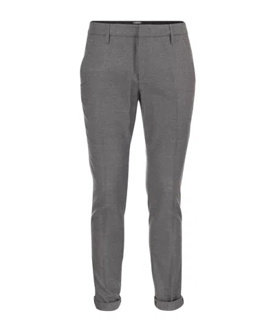 Dondup Mid-rise Slim-fit Tailored Trousers In Gray