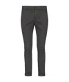 Dondup Cuffed Hem Stretch Cotton Trousers In Black