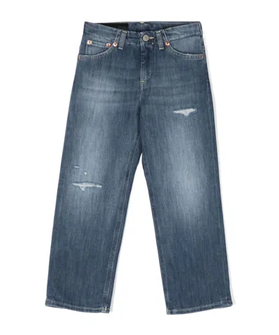 Dondup Kids' Mid-rise Straight-leg Jeans In Blue