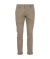 Dondup Mid-rise Straight Leg Trousers In Grey