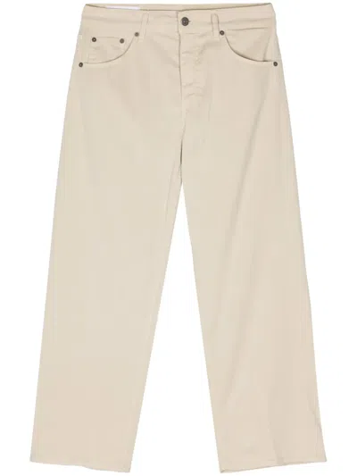 Dondup Mid-rise Straight-leg Trousers In Neutrals