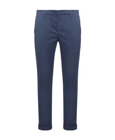 Dondup Mid-rise Straight Leg Trousers In Blue