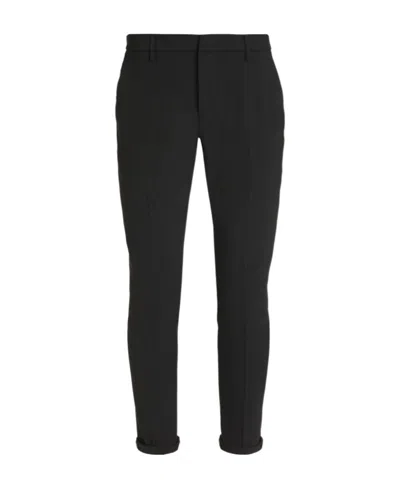 Dondup Mid-rise Tapered Trousers In Black