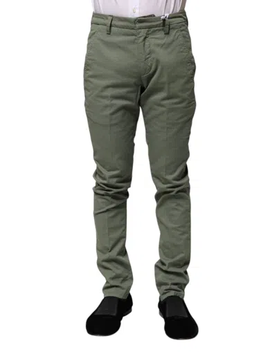 Pre-owned Dondup Mid Waist Skinny Fit Casual Men's Pants () In Green