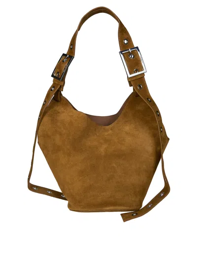 Dondup Mini Hobo Handbag In Brown