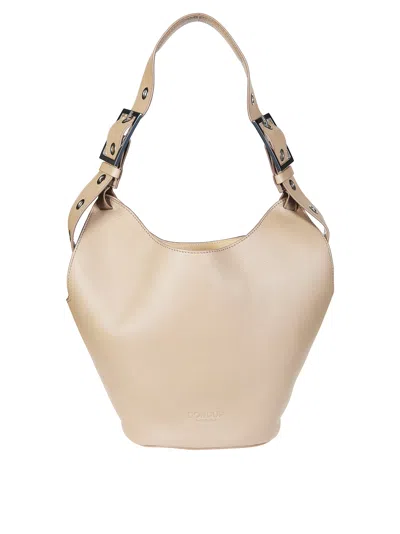 Dondup Mini Hobo Handbag In Sand