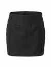 Dondup Herringbone-patterned Mini Skirt In Black