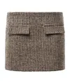Dondup Houndstooth-pattern Flap-pocket Skirt In Brown