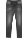 Dondup Grey Denim Jeans With Concealed Fly In Black