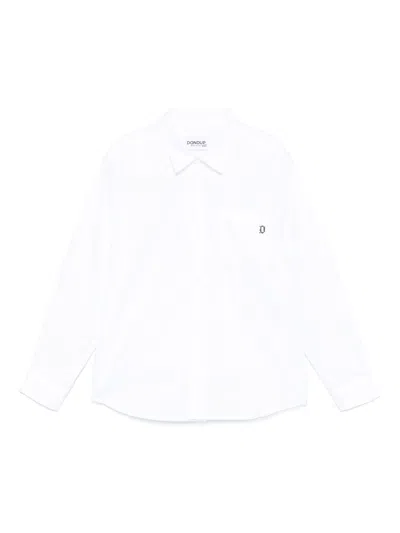 Dondup Kids' Monogram-jacquard Shirt In White